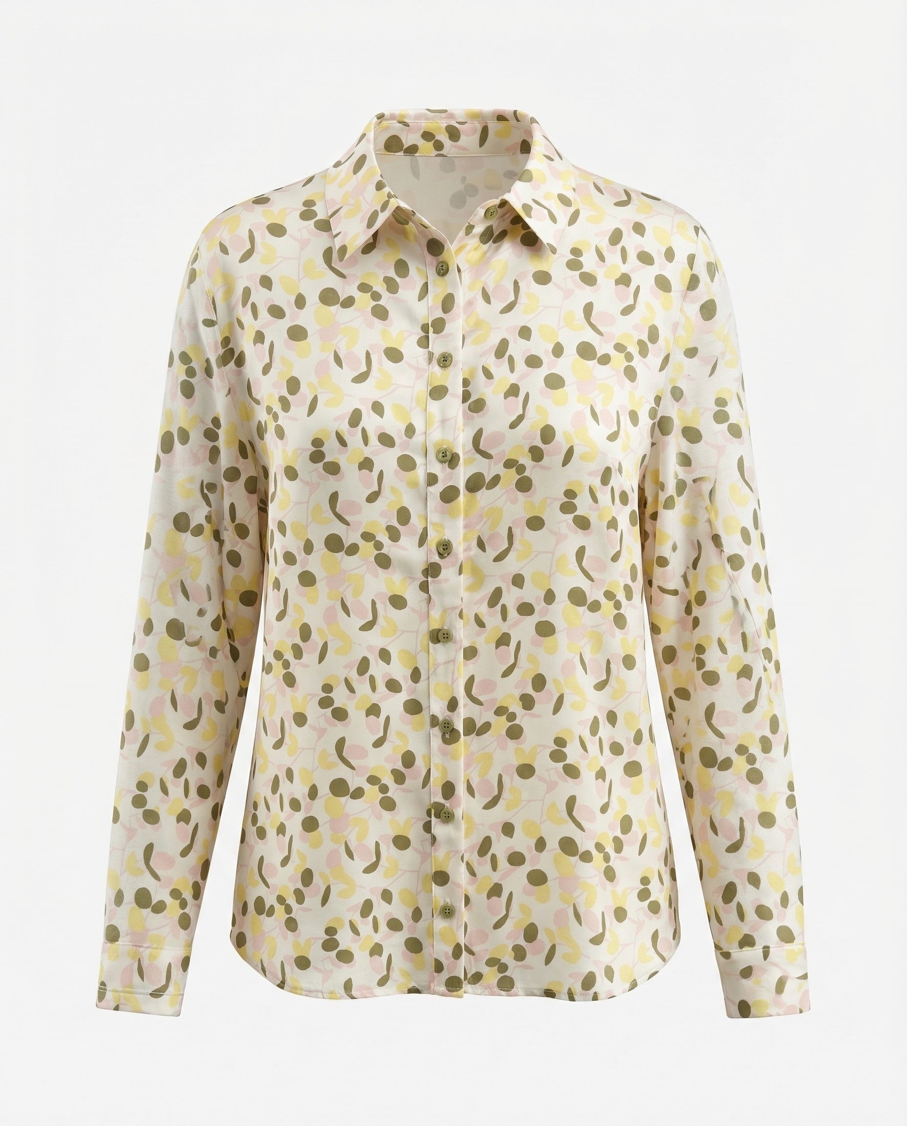 Camicia stampata multicolor- Fondo ecru
