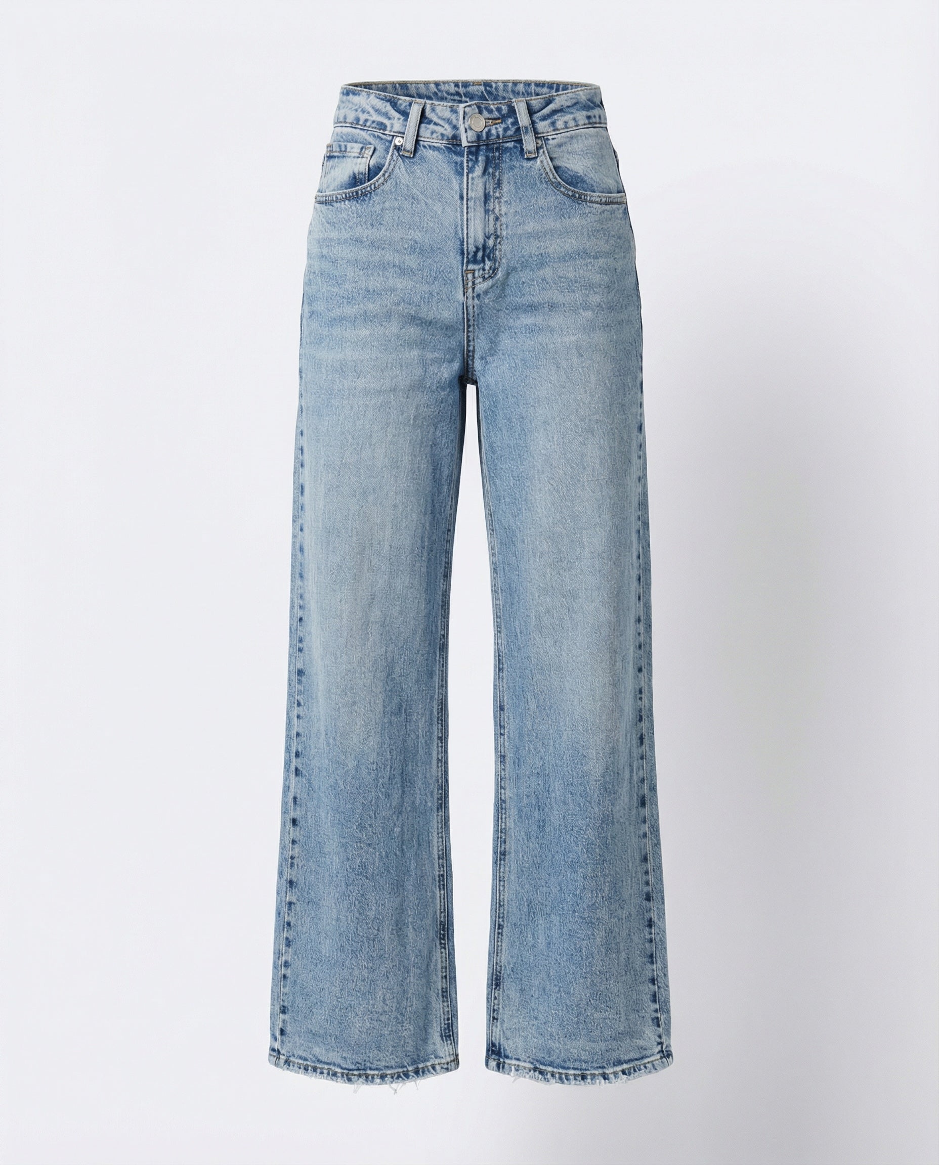 Jeans Wide Leg a vita alta – Lavaggio chiaro